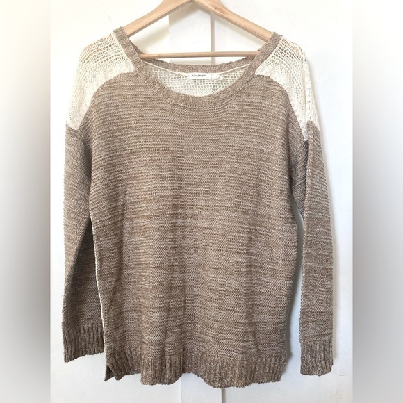 Blu pepper mixed media lace pullover sweater small - Picture 1 of 8